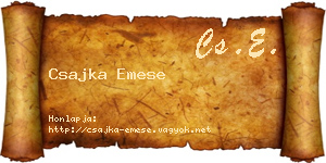 Csajka Emese névjegykártya