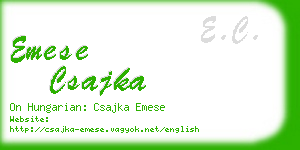 emese csajka business card